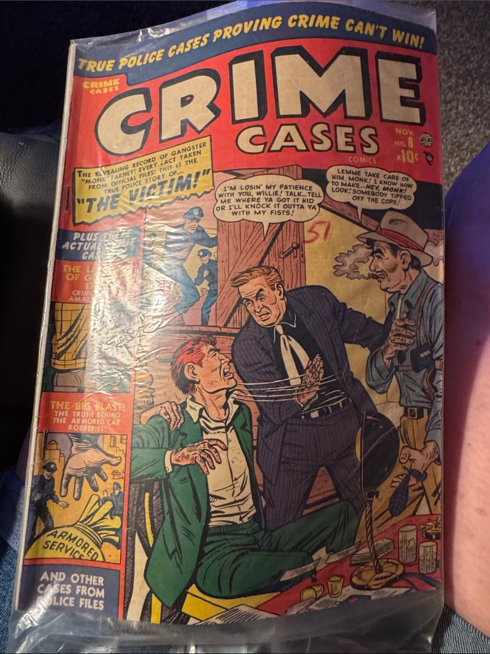 Crime Cases Comic Book Vintage Style Red & Yellow Cover